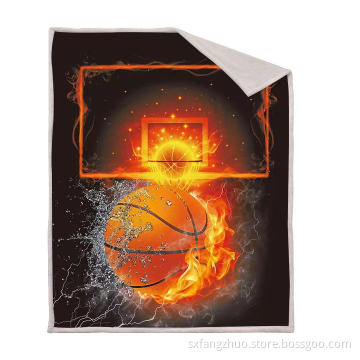 double-deck couch throw blanket with basketball